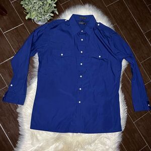 Christian Dior navy blue dress shirt sz large